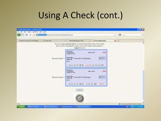 Using A Check (cont.)