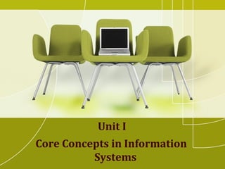 Unit I
Core Concepts in Information
Systems
 