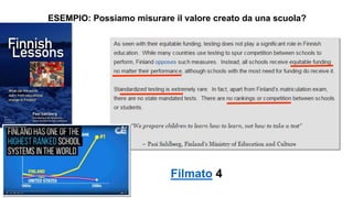 ESEMPIO: Possiamo misurare il valore creato da una scuola?
Filmato 4
 