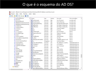 O que é o esquema do AD DS?
 