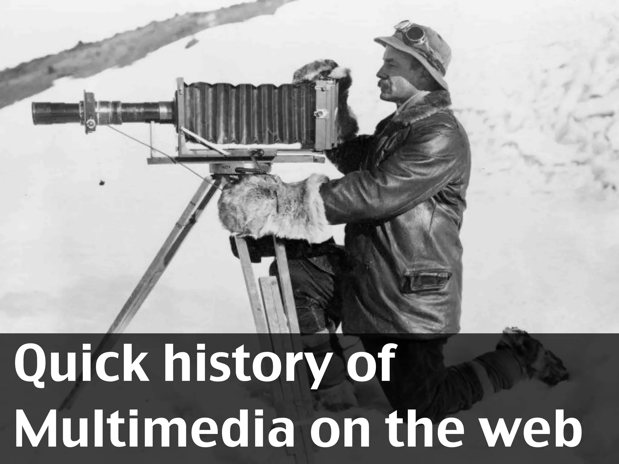 Quick history of
Multimedia on the web
 