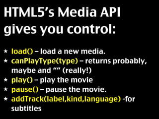 Multimedia on the web - HTML5 video and audio