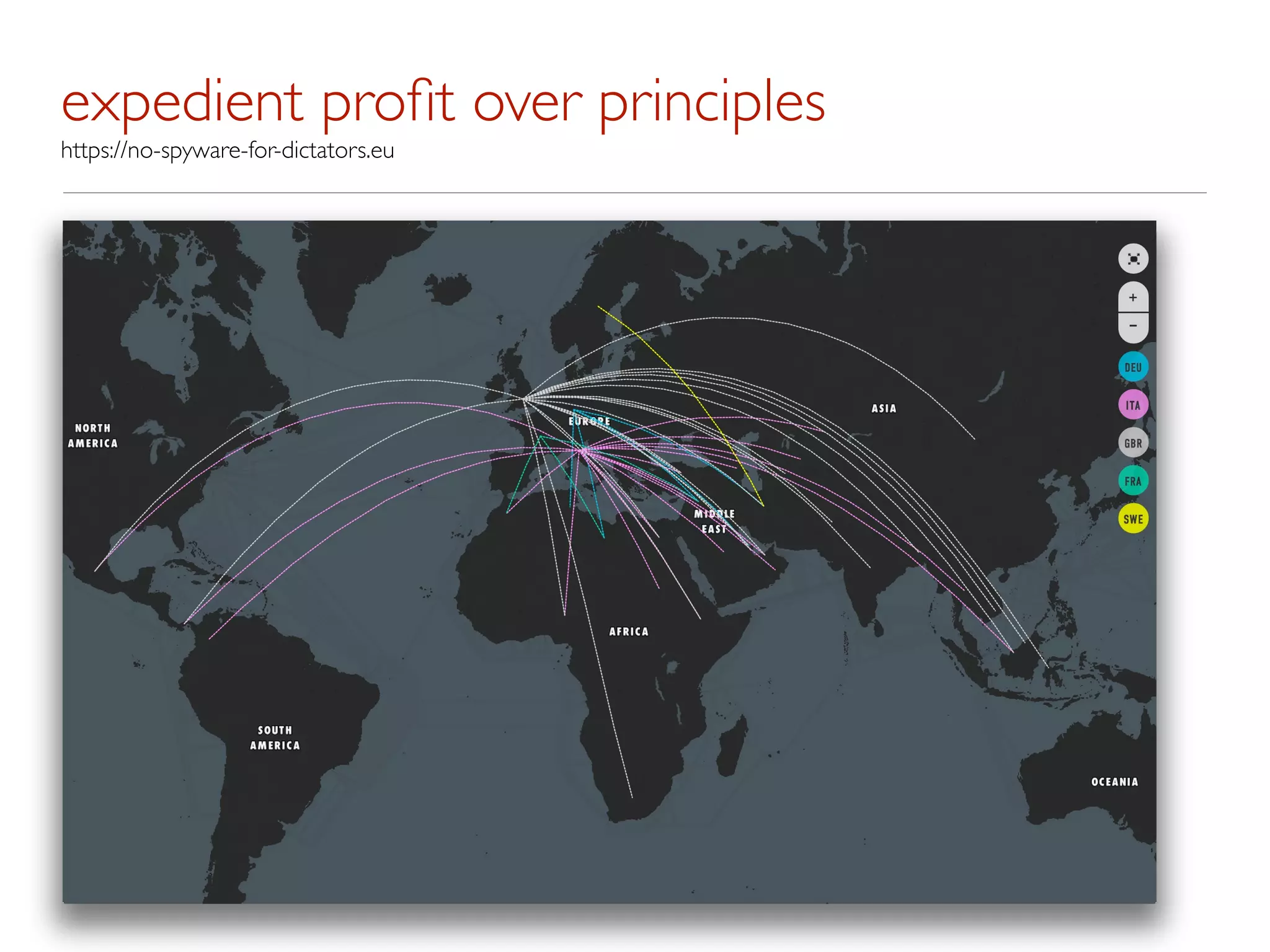 expedient proﬁt over principles
https://no-spyware-for-dictators.eu
 