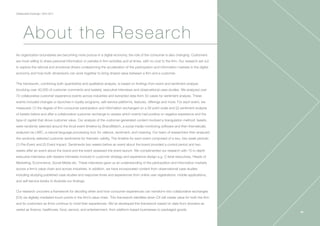 Collaborative Exchange / 2016-2017
About the Research
As organization boundaries are becoming more porous in a digital economy, the role of the consumer is also changing. Customers
are more willing to share personal information or partake in firm activities and at times, with no cost to the firm. Our research set out
to explore the rational and emotional drivers underpinning the acceleration of the participation and information markets in the digital
economy and how both dimensions can work together to bring shared value between a firm and a customer.
This framework, combining both quantitative and qualitative analysis, is based on findings from event and sentiment analysis
(involving over 40,000 of customer comments and tweets), executive interviews and observational case studies. We analyzed over
70 collaborative customer experience events across industries and extracted data from 50 cases for sentiment analysis. These
events included changes or launches in loyalty programs, self-service platforms, features, offerings and more. For each event, we
measured: (1) the degree of firm-consumer participation and information exchanged on a 56 point scale and (2) sentiment analysis
of tweets before and after a collaborative customer exchange to assess which events had positive or negative experience and the
type of capital that drove customer value. Our analysis of the customer-generated content involved a triangulation method: tweets
were randomly selected around the focal event timeline by BrandWatch, a social media monitoring software and then thematically
analyzed via LIWC, a natural language processing tool, for valence, sentiment, and meaning. Our team of researchers then analyzed
the randomly selected customer sentiments for thematic validity. The timeline for each event comprised of a two, two week periods:
(1) Pre-Event and (2) Event Impact. Sentiments two weeks before an event about the brand provided a control period and two
weeks after an event about the brand and the event assessed the event launch. We complimented our research with 15 in-depth
executive interviews with leaders intimately involved in customer strategy and experience design e.g. C-level executives, Heads of
Marketing, Ecommerce, Social Media etc. These interviews gave us an understanding of the participation and information markets
across a firm’s value chain and across industries. In addition, we have incorporated content from observational case studies
including studying published case studies and response times and experiences from online user registrations, mobile applications,
and self-service kiosks to illustrate our findings.
Our research uncovers a framework for deciding when and how consumer experiences can transform into collaborative exchanges
(CX) via digitally-mediated touch points in the firm’s value chain. This framework identifies when CX will create value for both the firm
and its customers as firms continue to mold their experiences. We’ve developed this framework based on data from domains as
varied as finance, healthcare, food, service, and entertainment, from platform-based businesses to packaged goods.
40
 