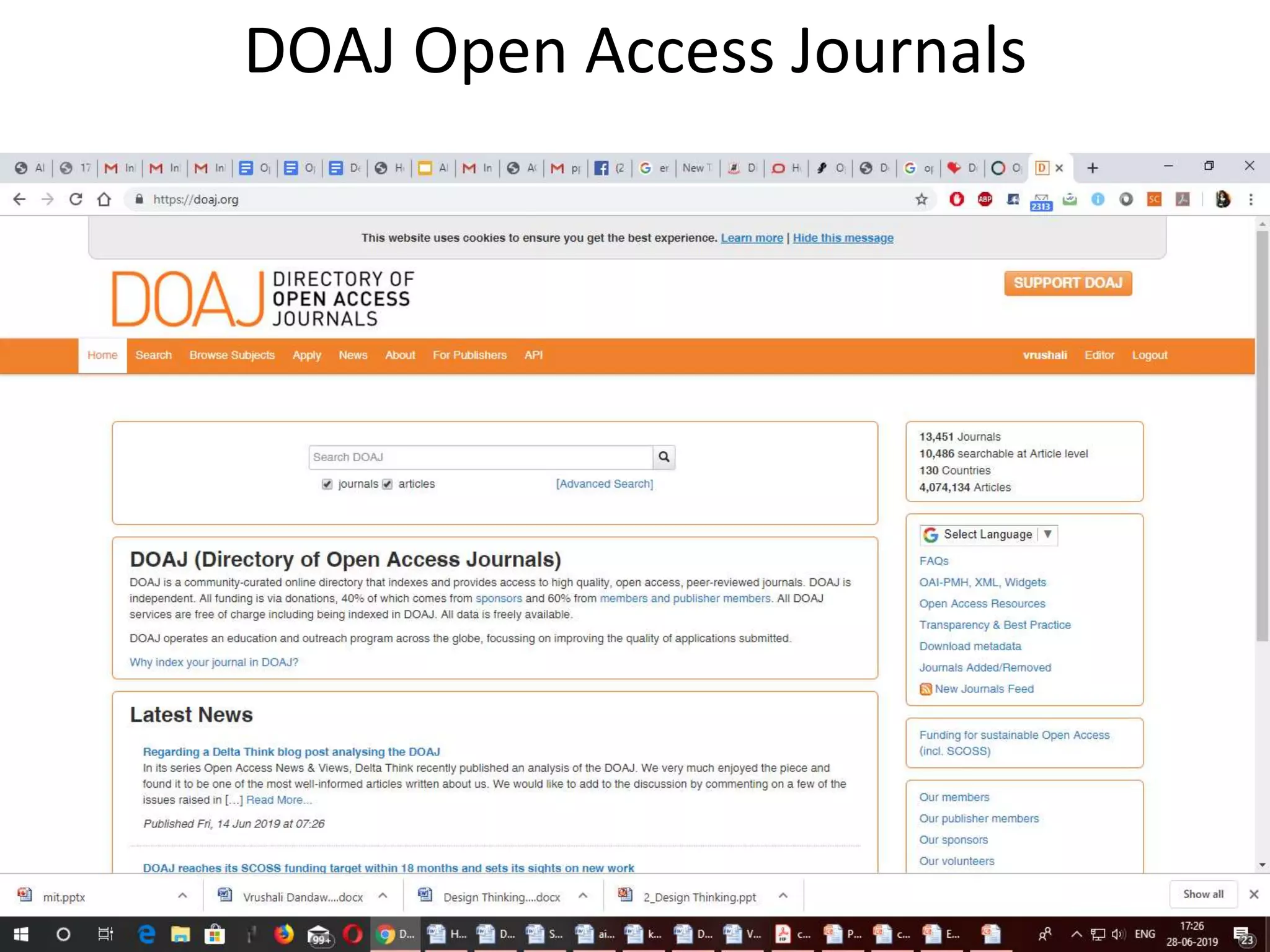 DOAJ Open Access Journals
 