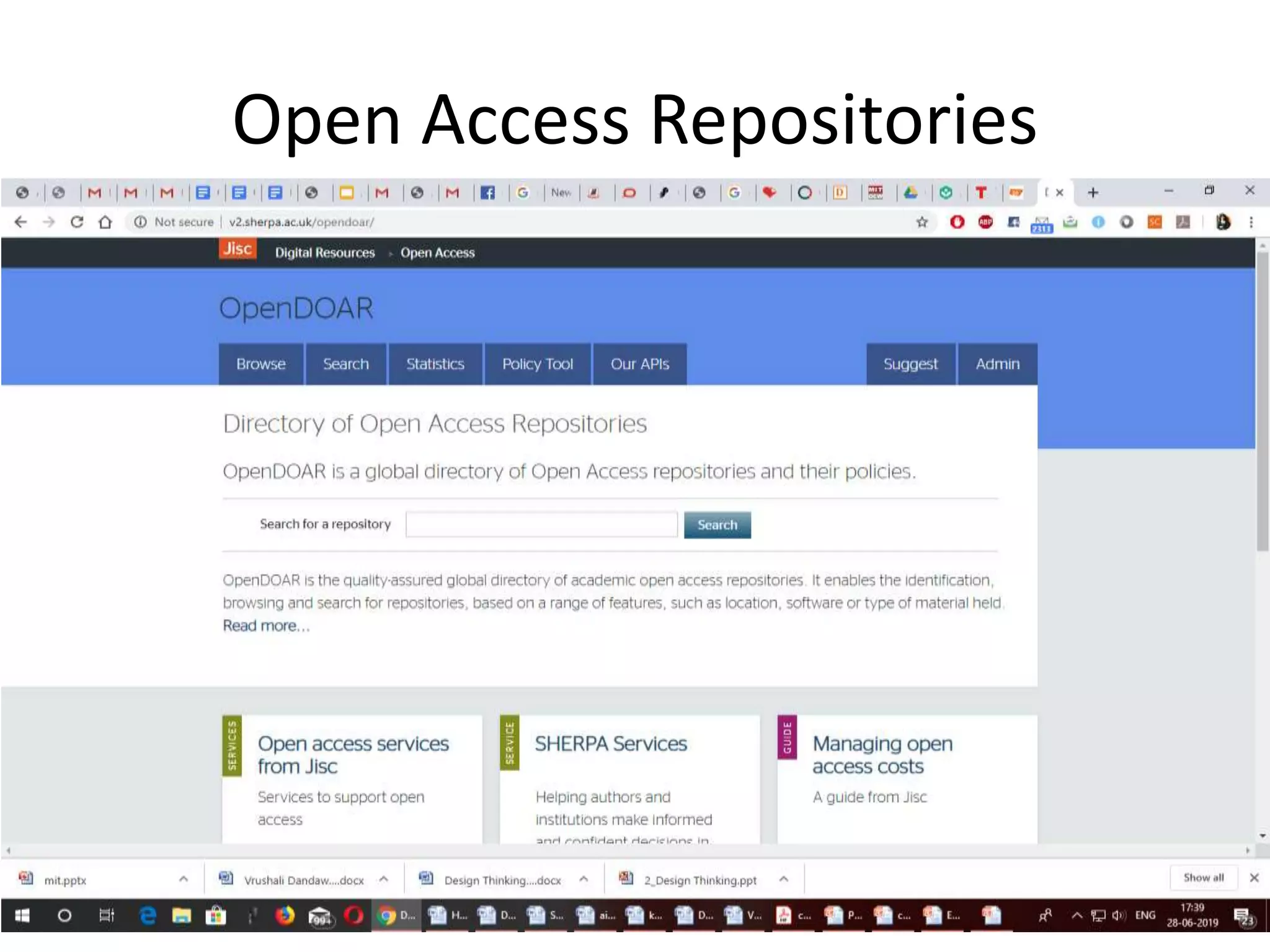 Open Access Repositories
 