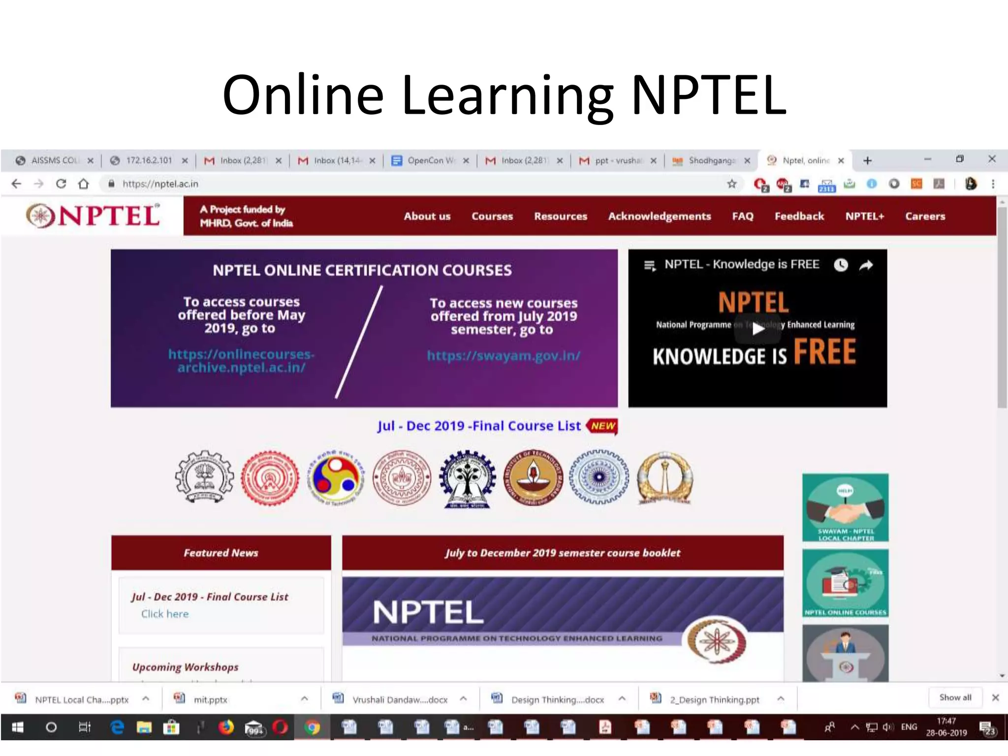 Online Learning NPTEL
 