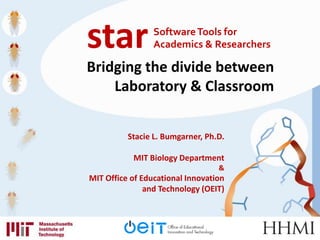 star Software Tools for Academics & Researchers   Bridging the divide between  Laboratory & Classroom Stacie L. Bumgarner, Ph.D. MIT Biology Department & MIT Office of Educational Innovation and Technology (OEIT) 