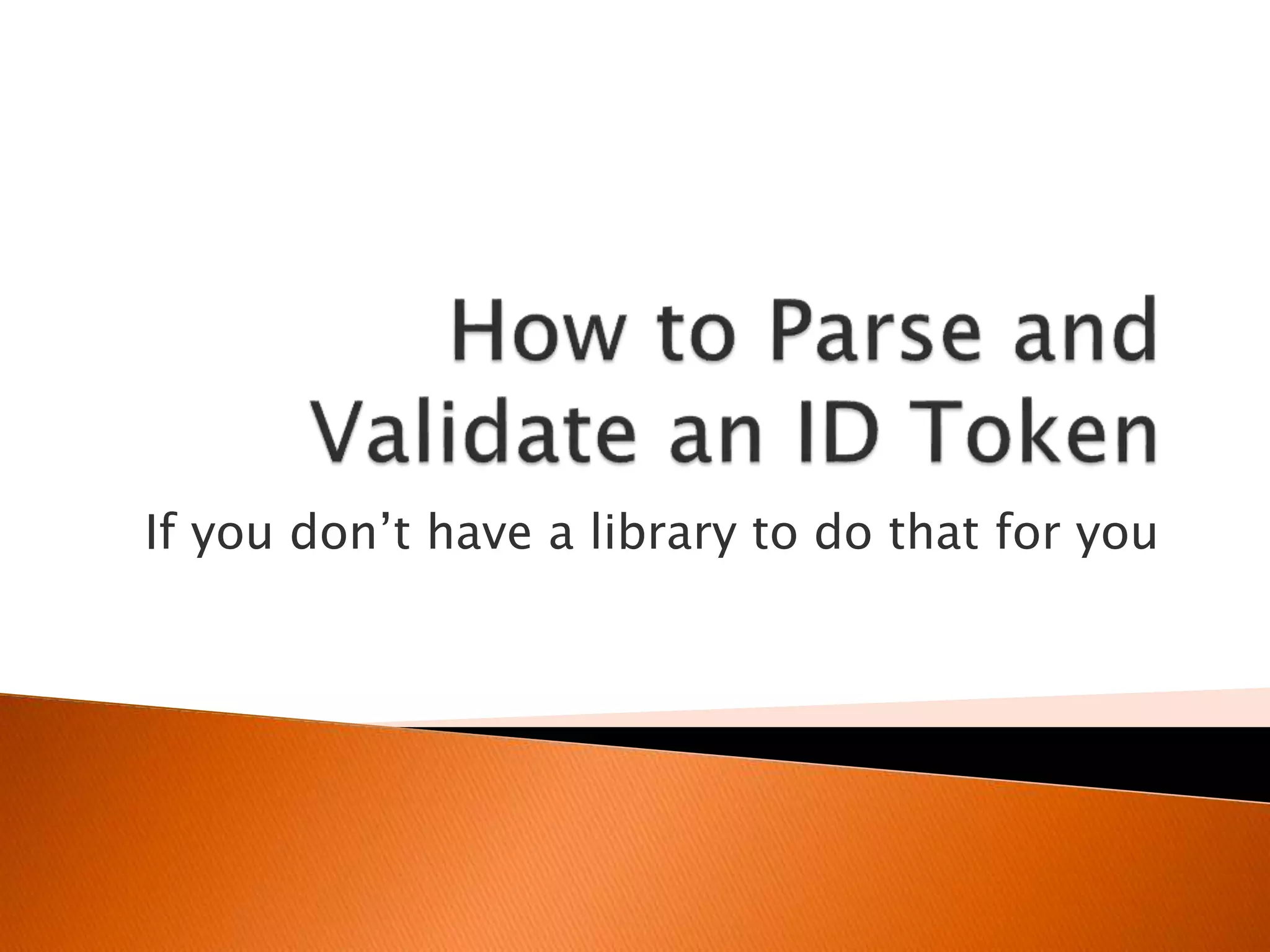 If you don’t have a library to do that for you 
 