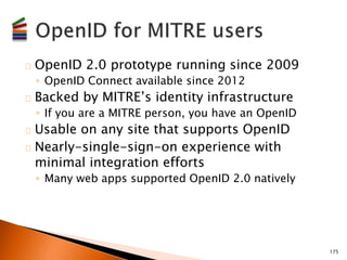 Corporate Firewall 
DMZ 
User Data 
Intranet 
Database 
Internal OP 
External OP 
Two-Factor Signon 
181 
 