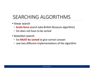 Searching/Sorting algorithms | PPT
