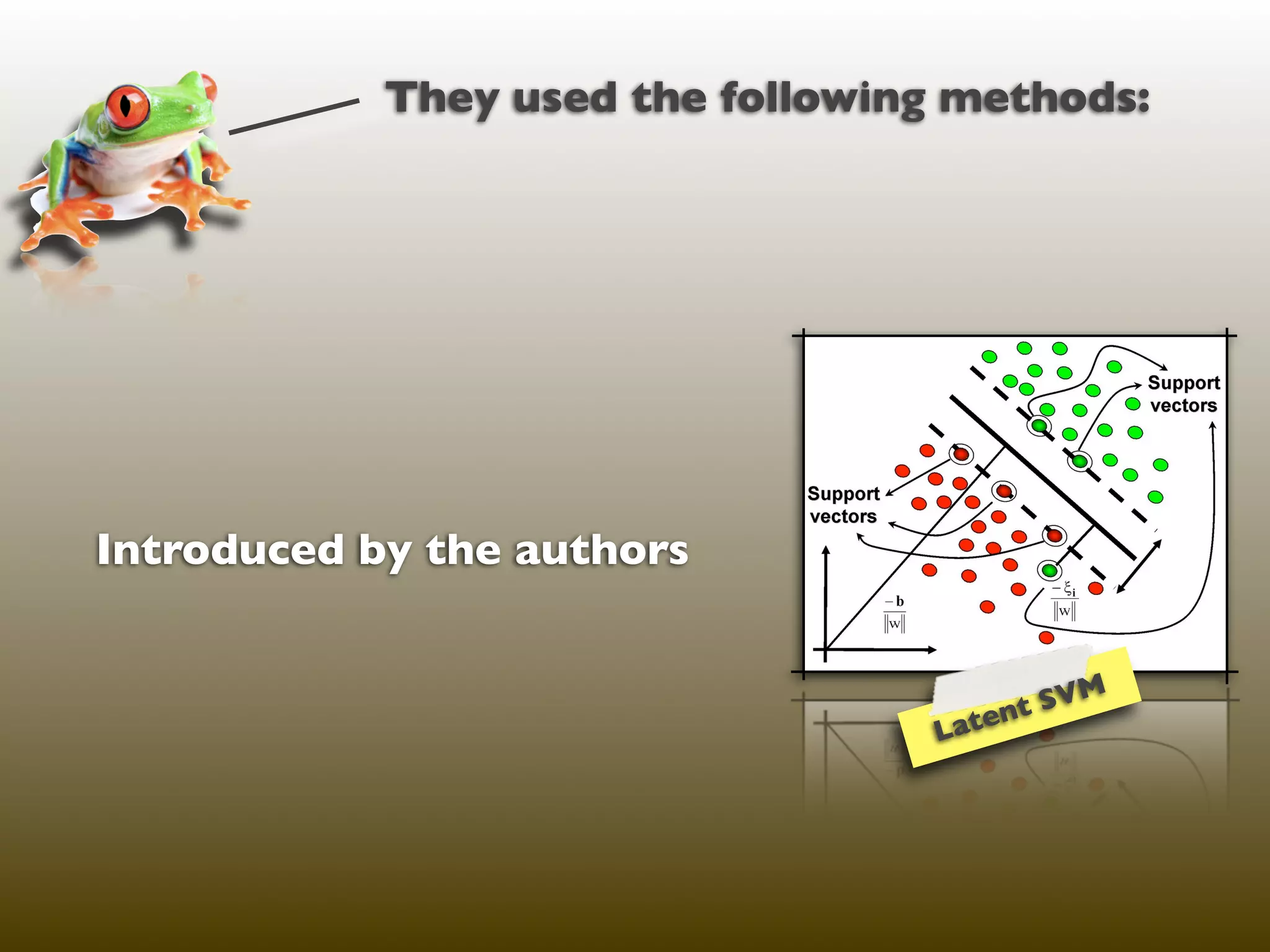 They used the following methods:




Introduced by the authors


                                              M
                                     ten t SV
                                   La
 
