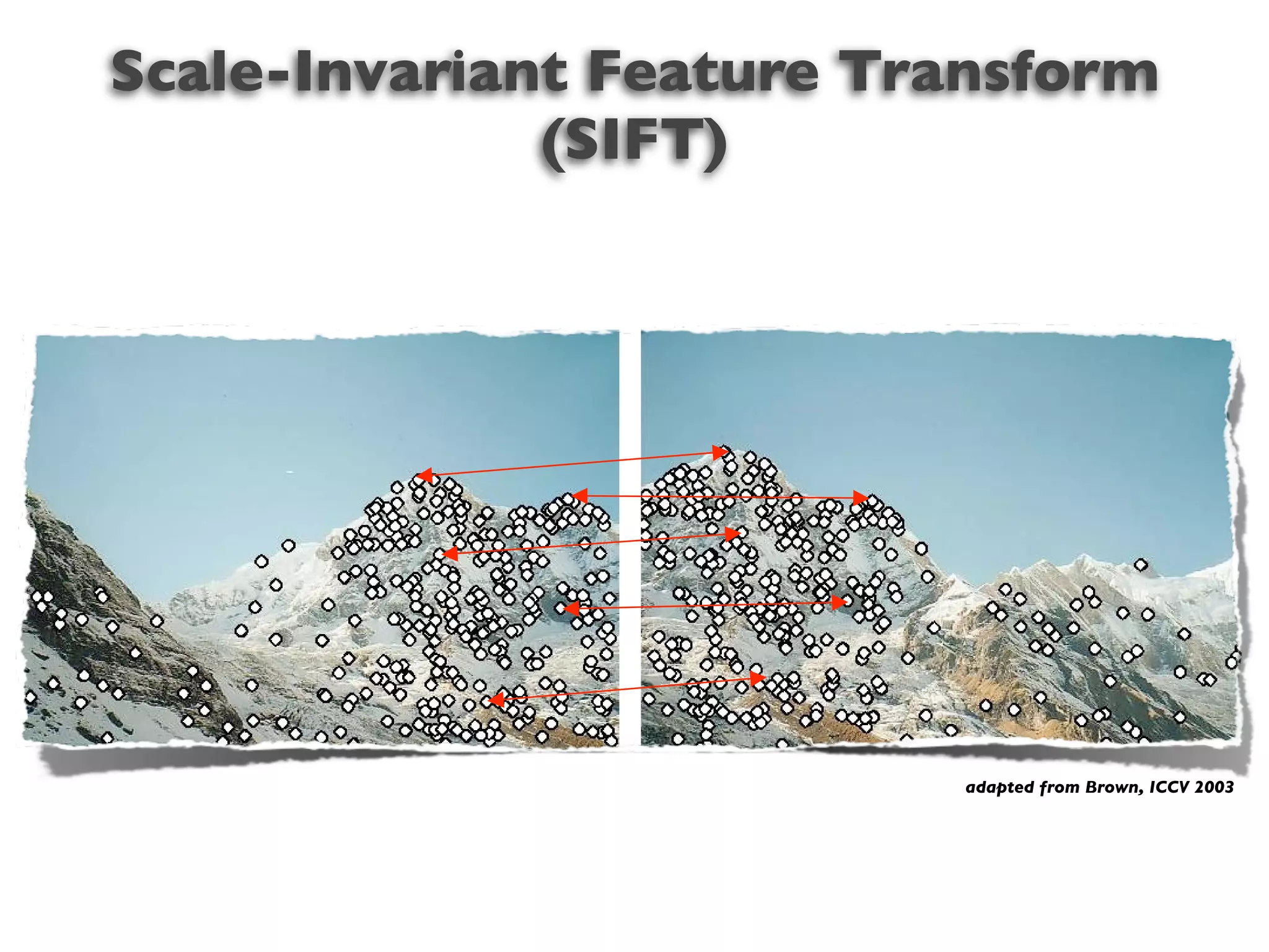 Scale-Invariant Feature Transform
              (SIFT)




                          adapted from Brown, ICCV 2003
 