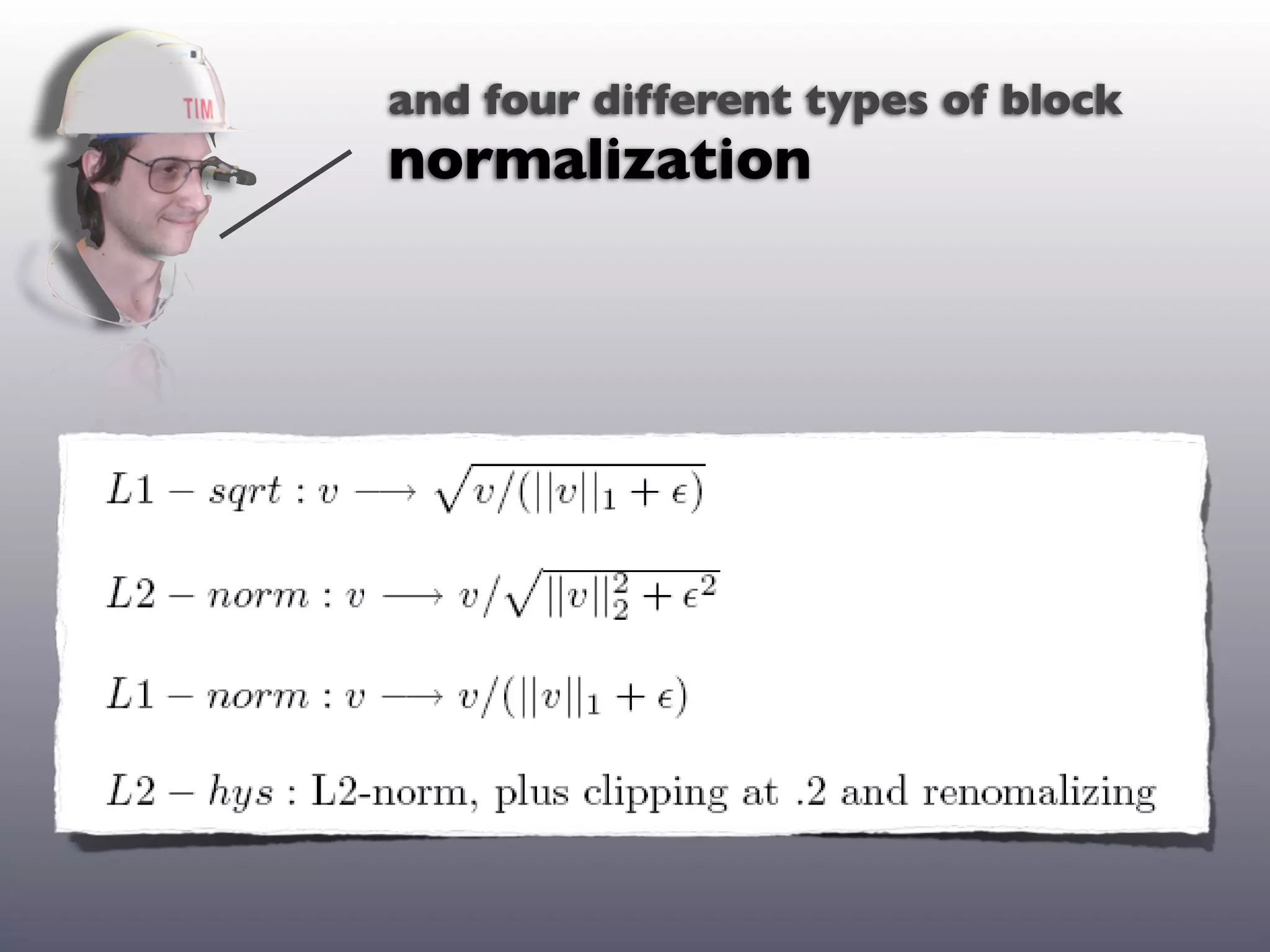 and four different types of block
normalization
 