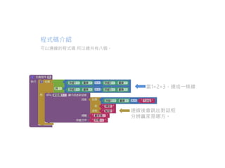 程式碼介紹
連線後會跳出對話框
分辨贏家是哪方。
當1=2=3，連成一條線
可以連線的程式碼 所以總共有八個。
 