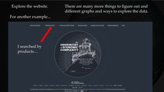 Explore the website. There are many more things to figure out and
different graphs and ways to explore the data.
For another example...
I searched by
products…
 