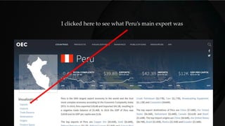 I clicked here to see what Peru’s main export was
 