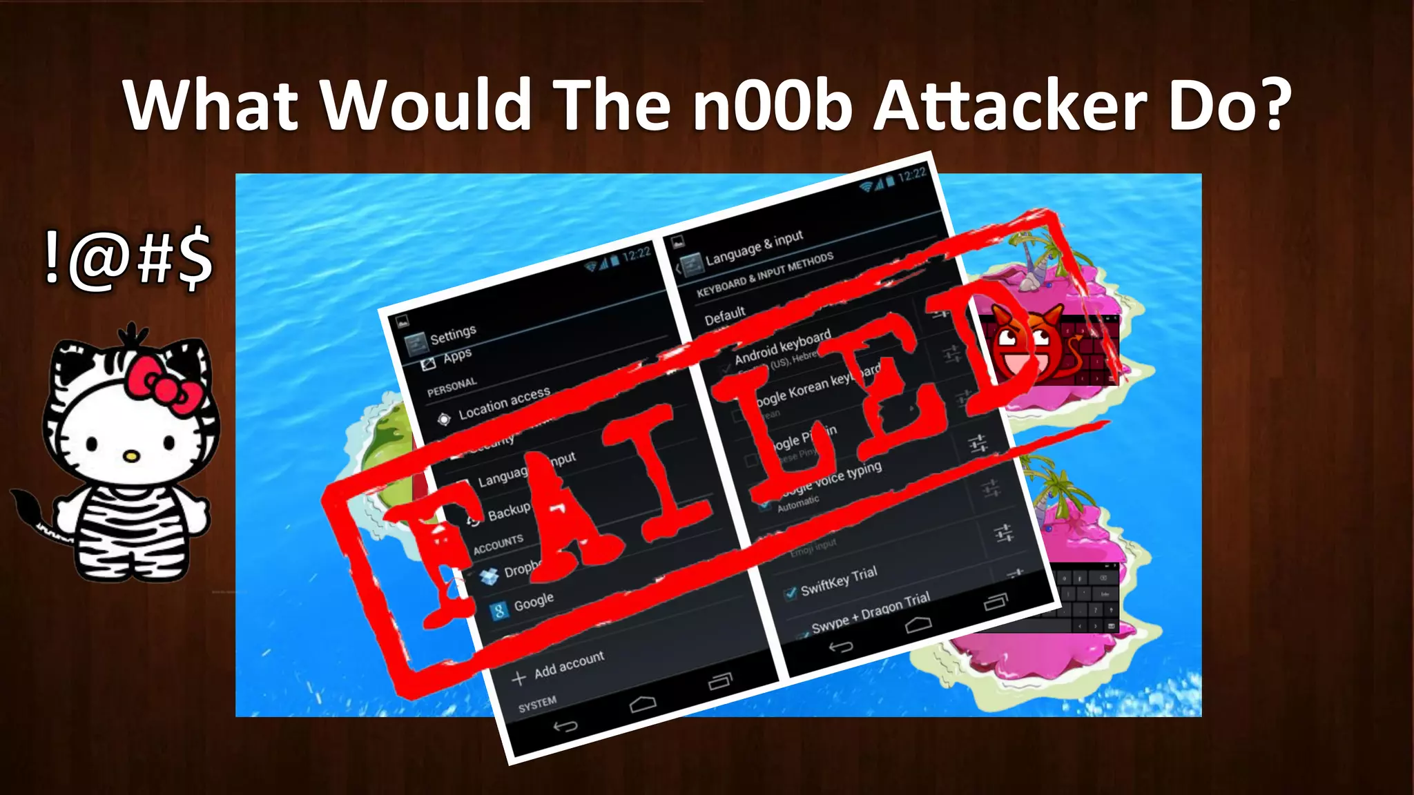 What	
  Would	
  The	
  n00b	
  A8acker	
  Do?	
  
 