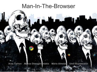Man-In-The-Browser




Aras Tarhan   Manos Dimogerontakis   Mário Almeida   Umit Buyuksahin
 