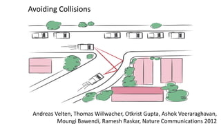 Avoiding Collisions
Andreas Velten, Thomas Willwacher, Otkrist Gupta, Ashok Veeraraghavan,
Moungi Bawendi, Ramesh Raskar, Nature Communications 2012
 