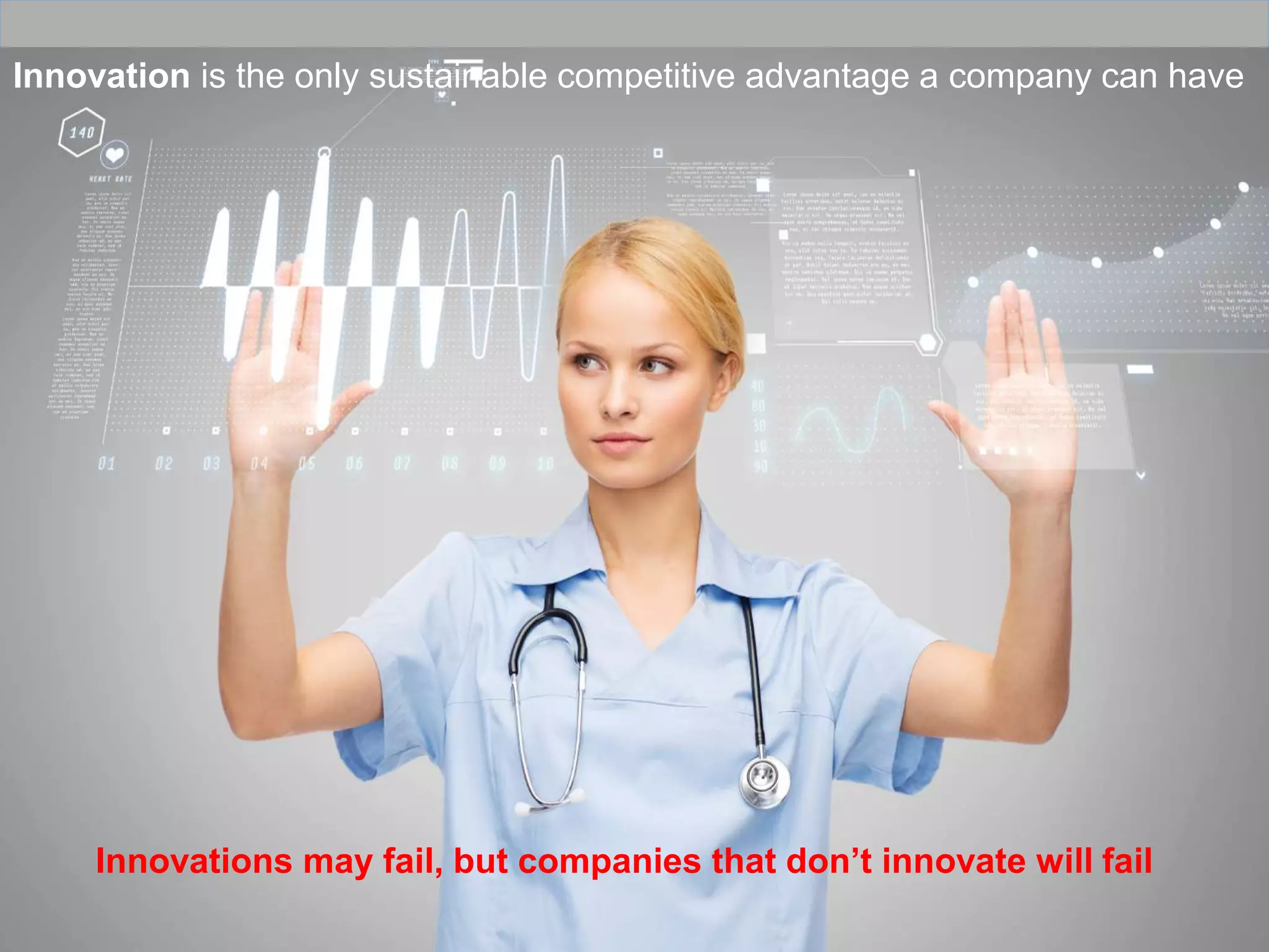 @joe_Caserta
Innovation is the only sustainable competitive advantage a company can have
Innovations may fail, but companies that don’t innovate will fail
 