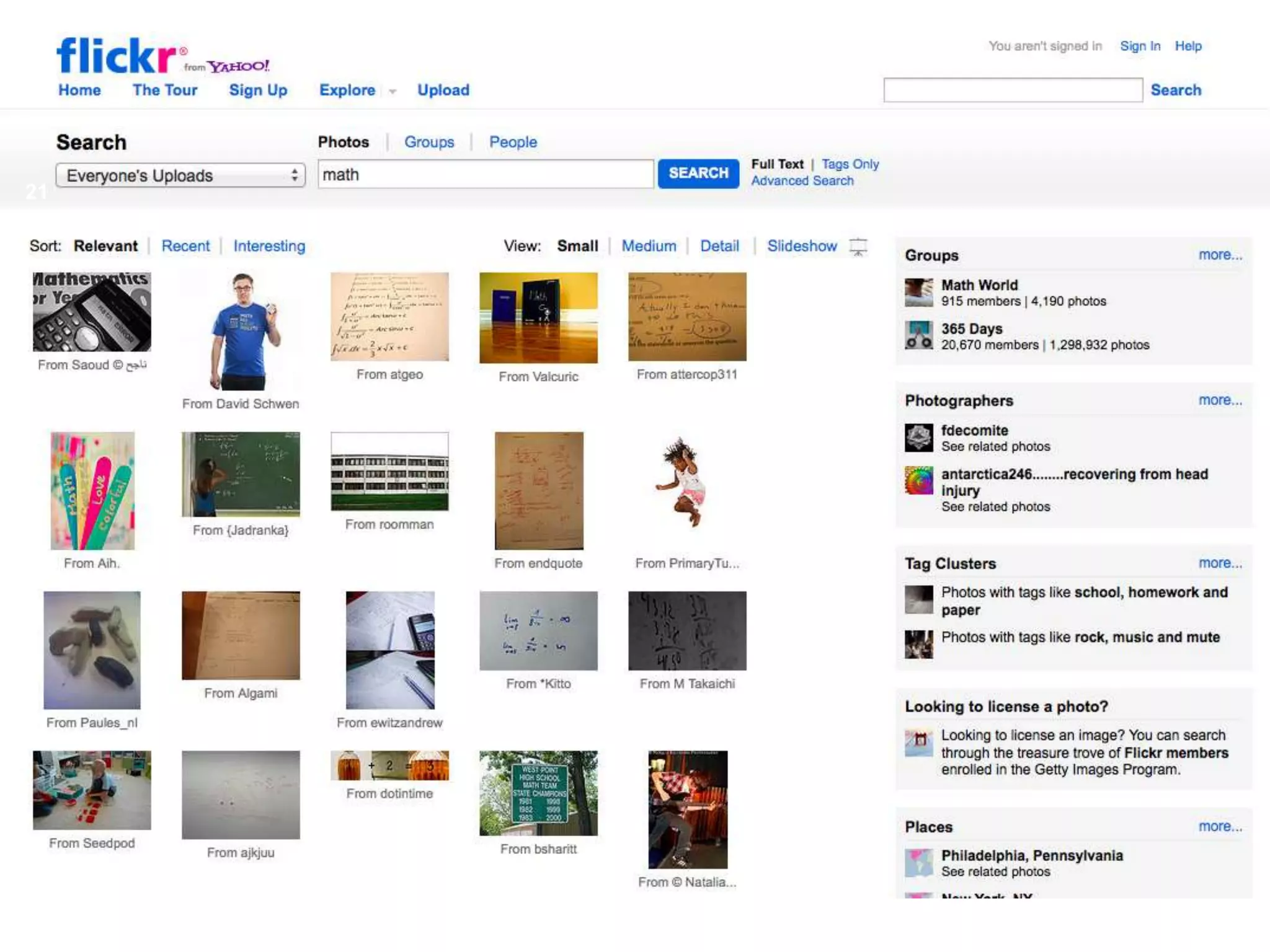 Have you used Flickr?
21



      Did you know that Flickr allows photo
       sharers to indicate a license?
      And that you can search for Creative
       Commons licensed photos?
 