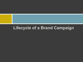 Lifecycle of a Brand Campaign
 