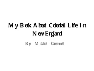 My Book About Colonial Life In New England By  Mitchel  Greenwell  