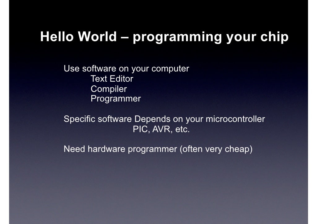 Hello World – programming your