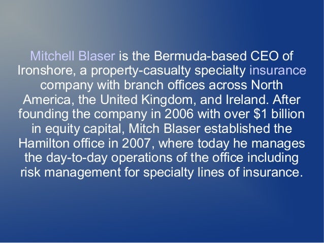 Mitch Blaser Specialty Insurance Executive in Hamilton