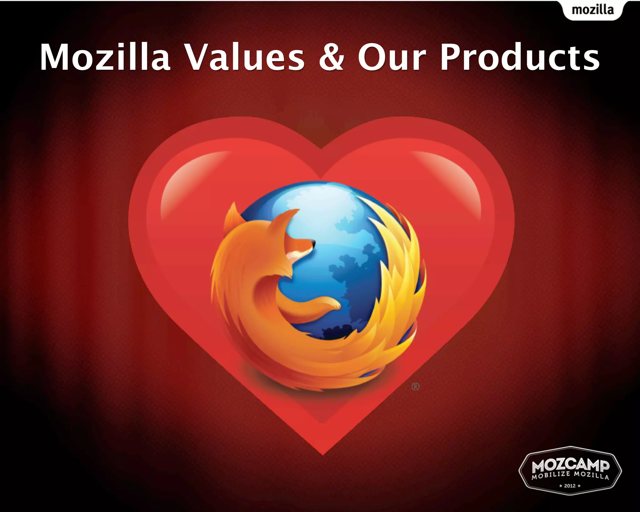 Mozilla Values & Our Products
 