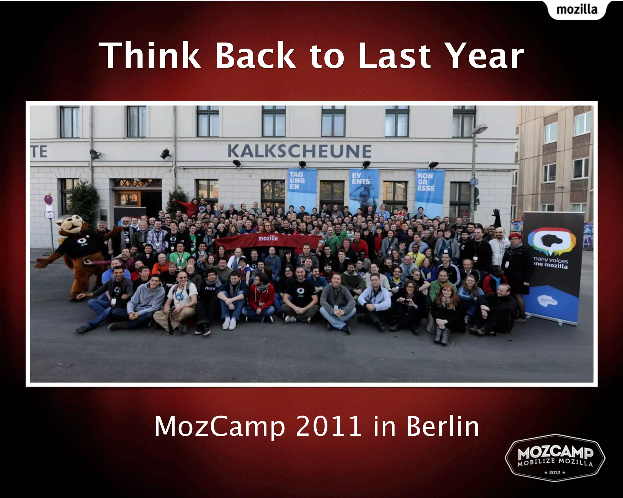 Think Back to Last Year




  MozCamp 2011 in Berlin
 