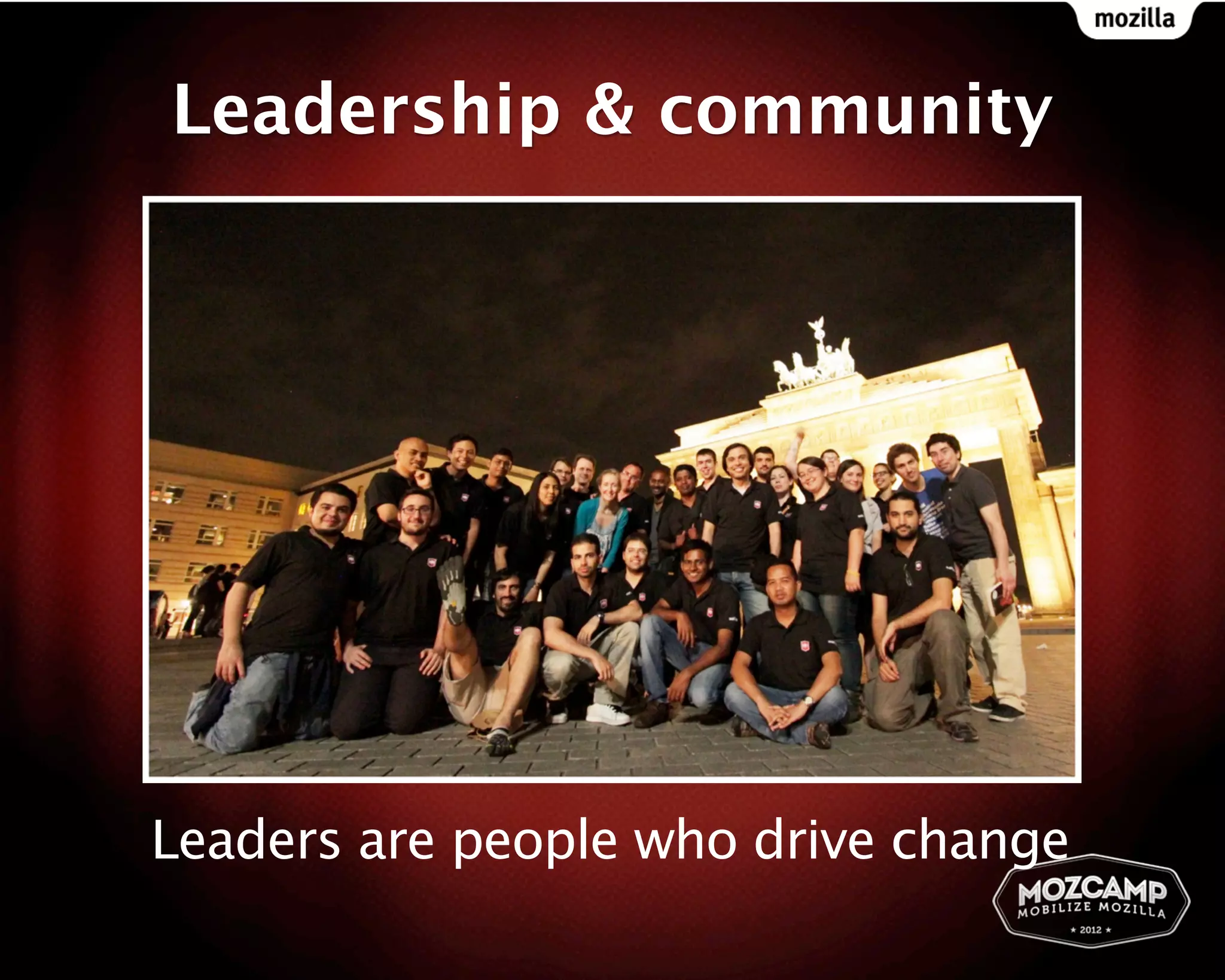Leadership & community




Leaders are people who drive change
 