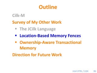 TLMM-Based Cactus Stacks0x7f000Ax: 42BUse standard linear stack in virtual memory.y: &xP3P1P2ACBUnreasonable simplification:  Assume that we can map with arbitrary granularity.ED52