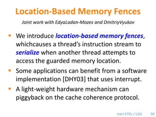TLMM-Based Cactus Stacks0x7f000AAx: 42x: 42BCBoth workers see the same virtual address value for &x. y: &xDy: &xP3P1P2ACBUnreasonable simplification:  Assume that we can map with arbitrary granularity.ED56