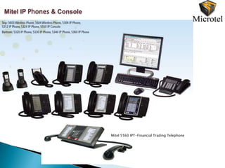 Mitel IP Phones & Console




                            Mitel 5560 IPT-Financial Trading Telephone
 