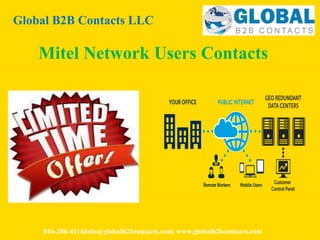 Global B2B Contacts LLC
816-286-4114|info@globalb2bcontacts.com| www.globalb2bcontacts.com
Mitel Network Users Contacts
 