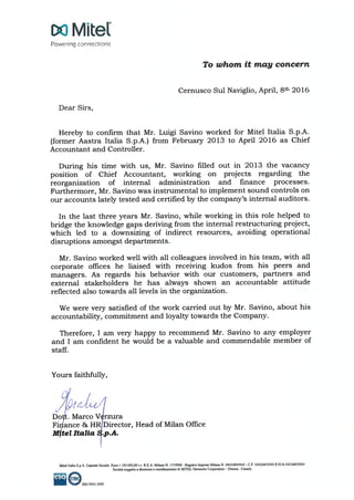 Reference Letter Mit Mitel reference letter | PDF