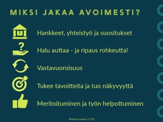 Miten ja miksi jakaa avoimesti? 14.11.24