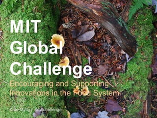 MIT Global Challenge Encouraging and Supporting Innovations in the Food System Kate Mytty /  #mitchallenge 