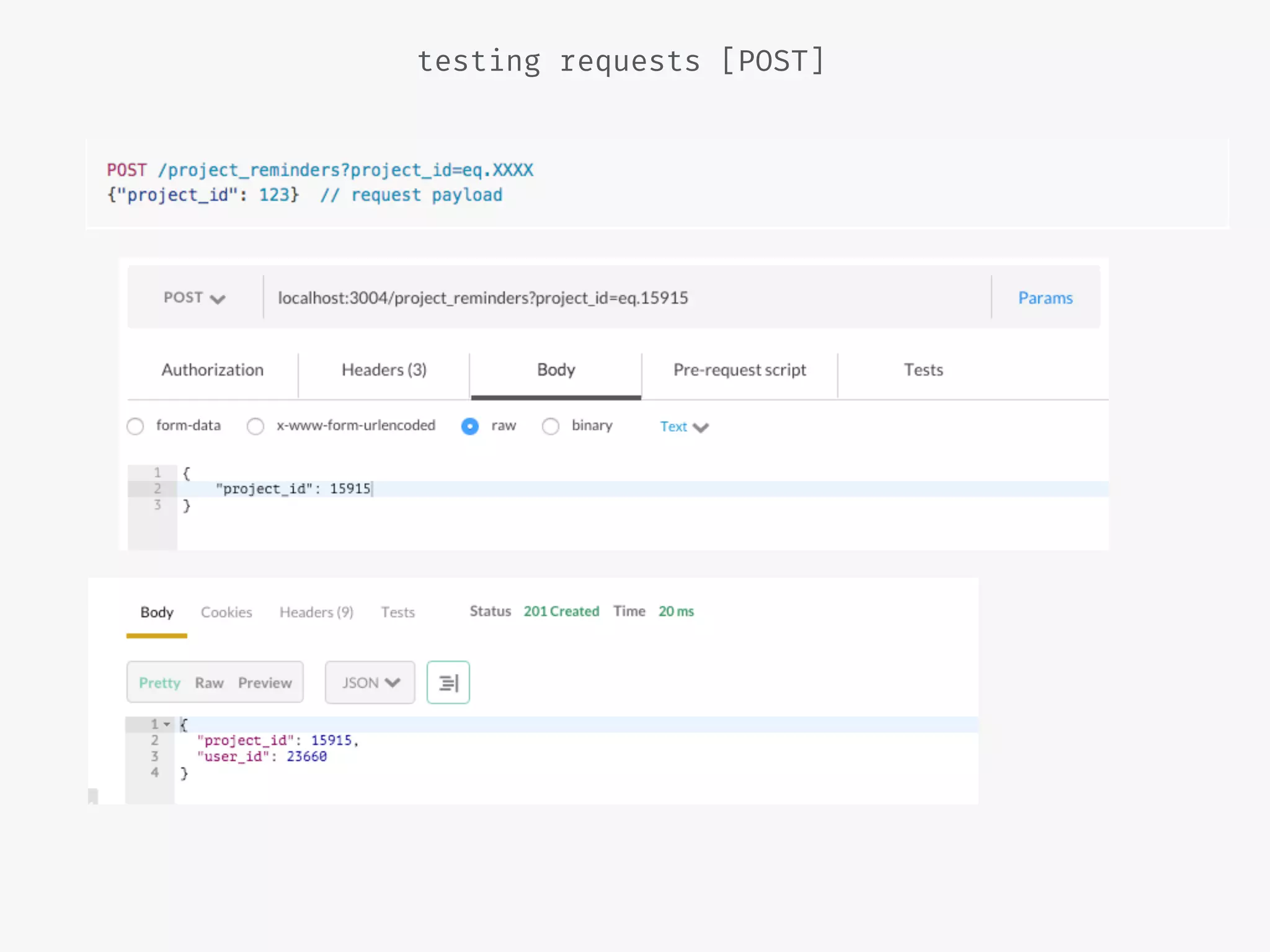 testing requests [POST]
 