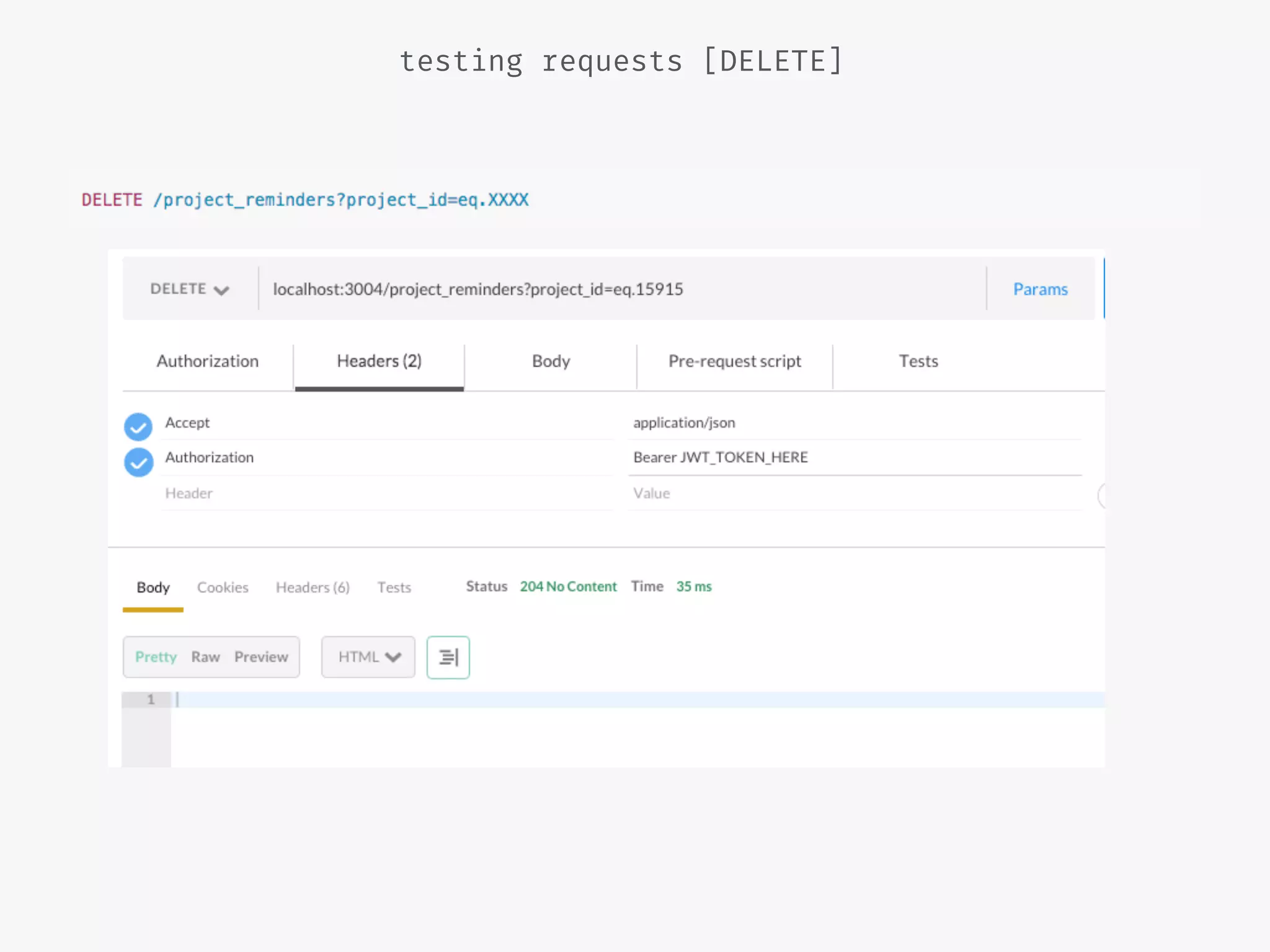 testing requests [DELETE]
 