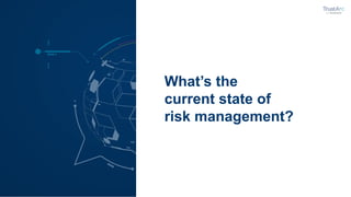 What’s the
current state of
risk management?
 
