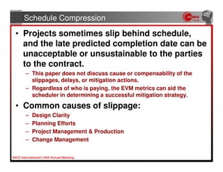 Project Schedule Duration Compression Schedule Recovery Using Earned Value | PDF