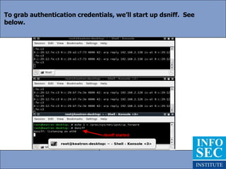 Let’s verify that the two victims can communiate. I’m issuing a continuos ping from victim 2 (.138) to victim 1 (.128).We’ll let this ping run continously because we’re going to interrupt it with our arpsoof and verify our spoof is working.