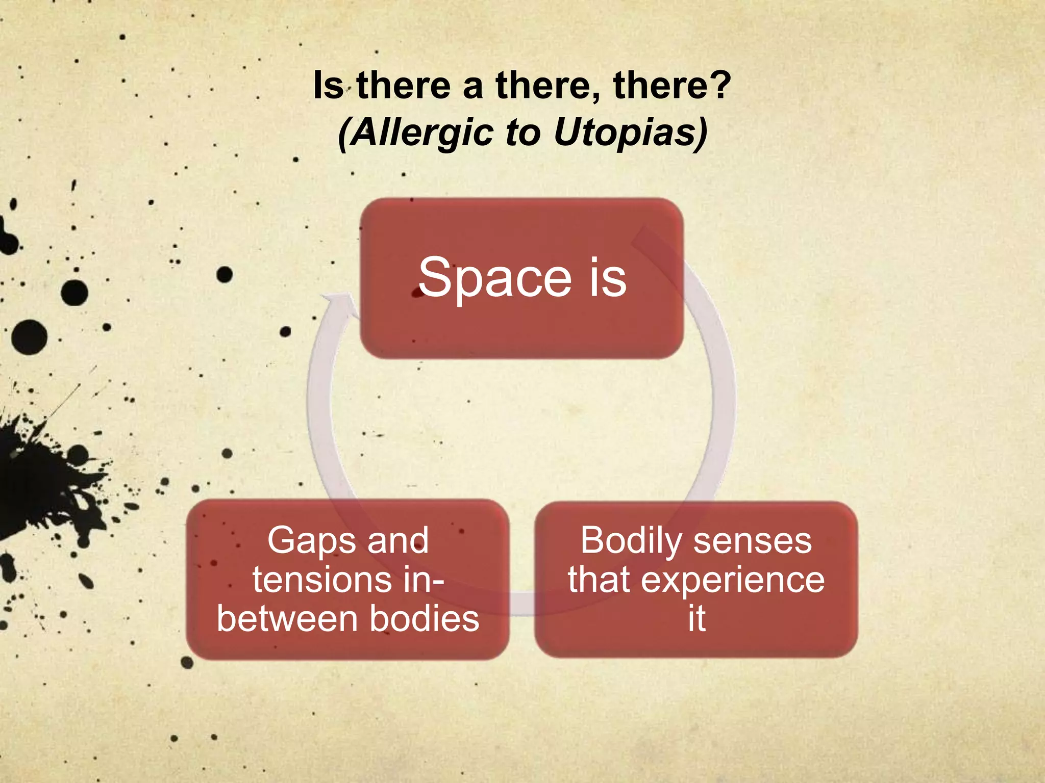 Is there a there, there? (Allergic to Utopias)