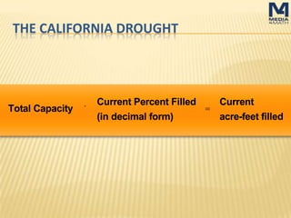 THE CALIFORNIA DROUGHT
 