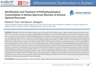 Mitochondrial Dysfunction in Autism
 