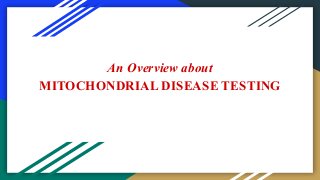 An Overview about
MITOCHONDRIAL DISEASE TESTING
 
