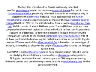 Mitochondrial dna | PPTX
